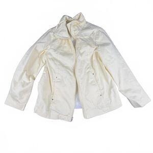 P. Keites Blair Light Yellow Utility Jacket | Polka Dot Lining | Size S